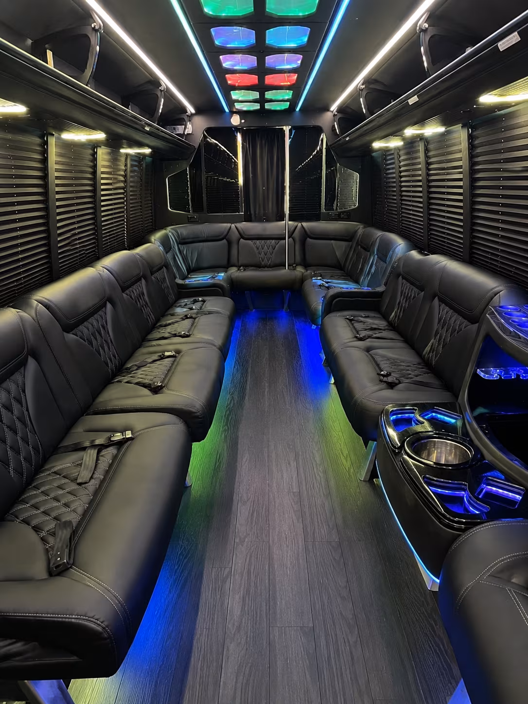 15 Passenger Party Bus Interior