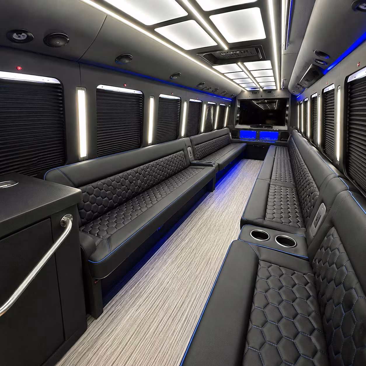 Lubbock Concert & Music Festival Transportation party bus interior