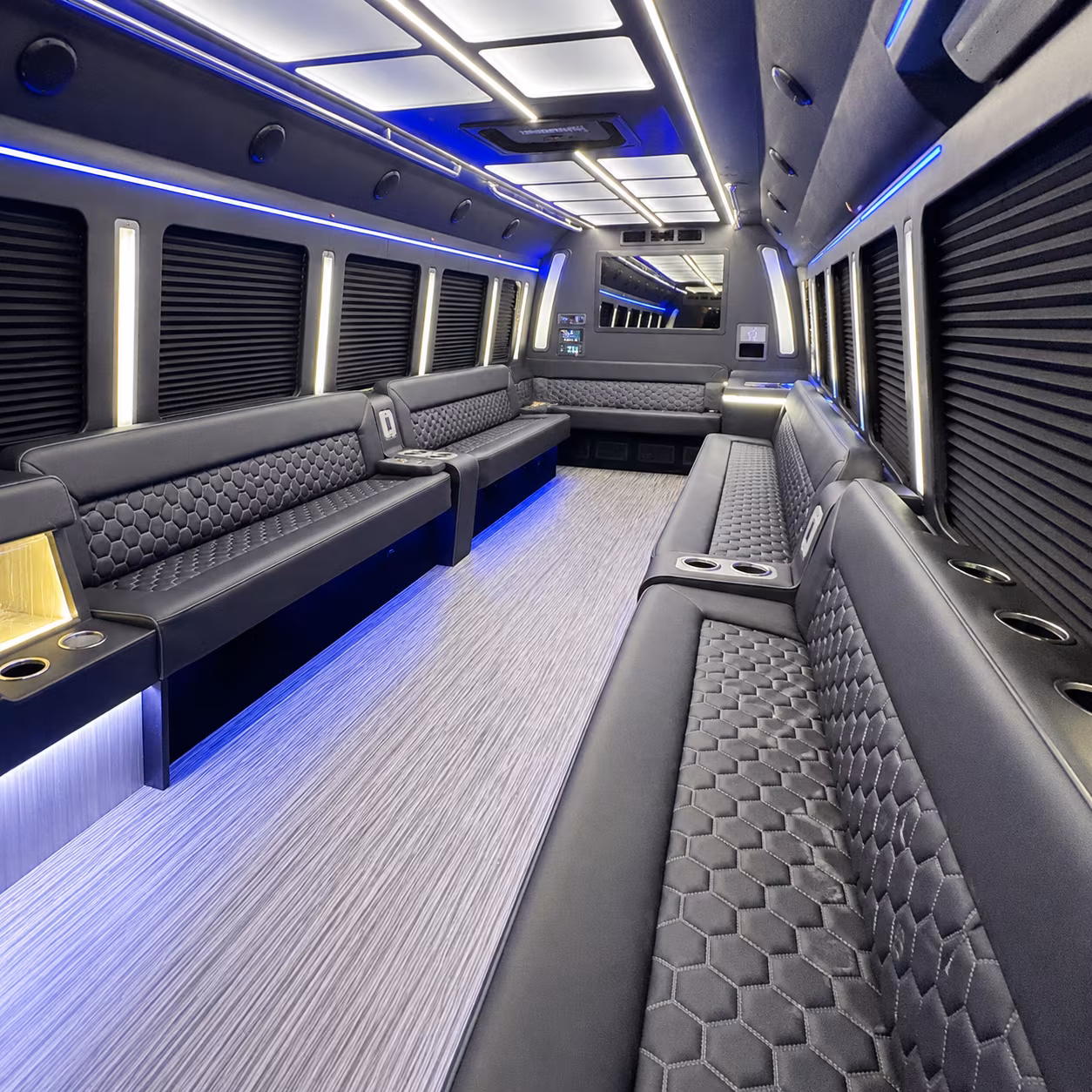 Lubbock Private Event Transportation party bus interior