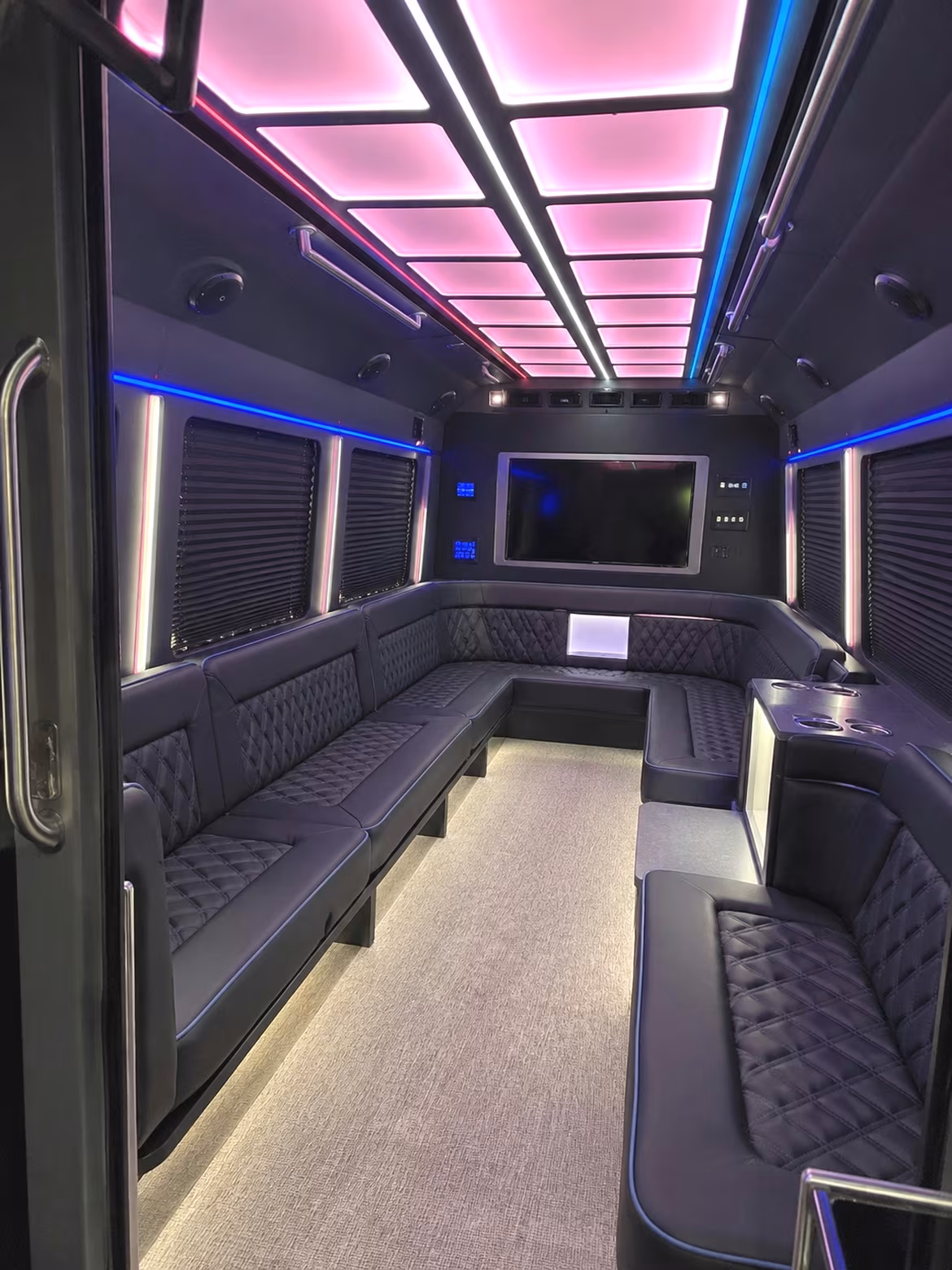 Lubbock Sporting Event Transportation party bus interior