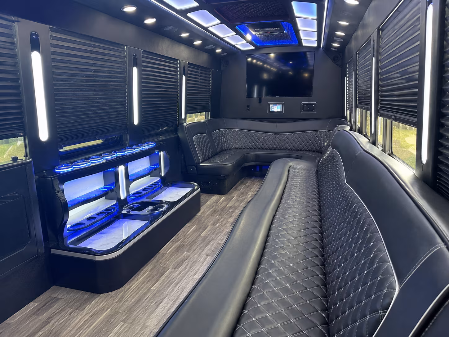 Lubbock Wedding Transportation party bus interior